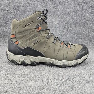 Oboz Bridger Mid B Dry Waterproof Men's 13 Wide Raven Gray Hiking Boots
